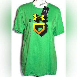 Under Armour Boy's XL 'Baseball Gradient Icon' Vibrant Green Loose T-Shirt NWT